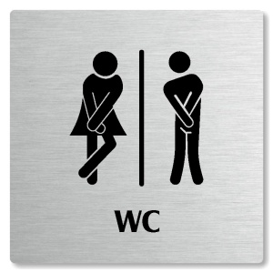 WC společné, 118x118mm, stříbrná, Nevada